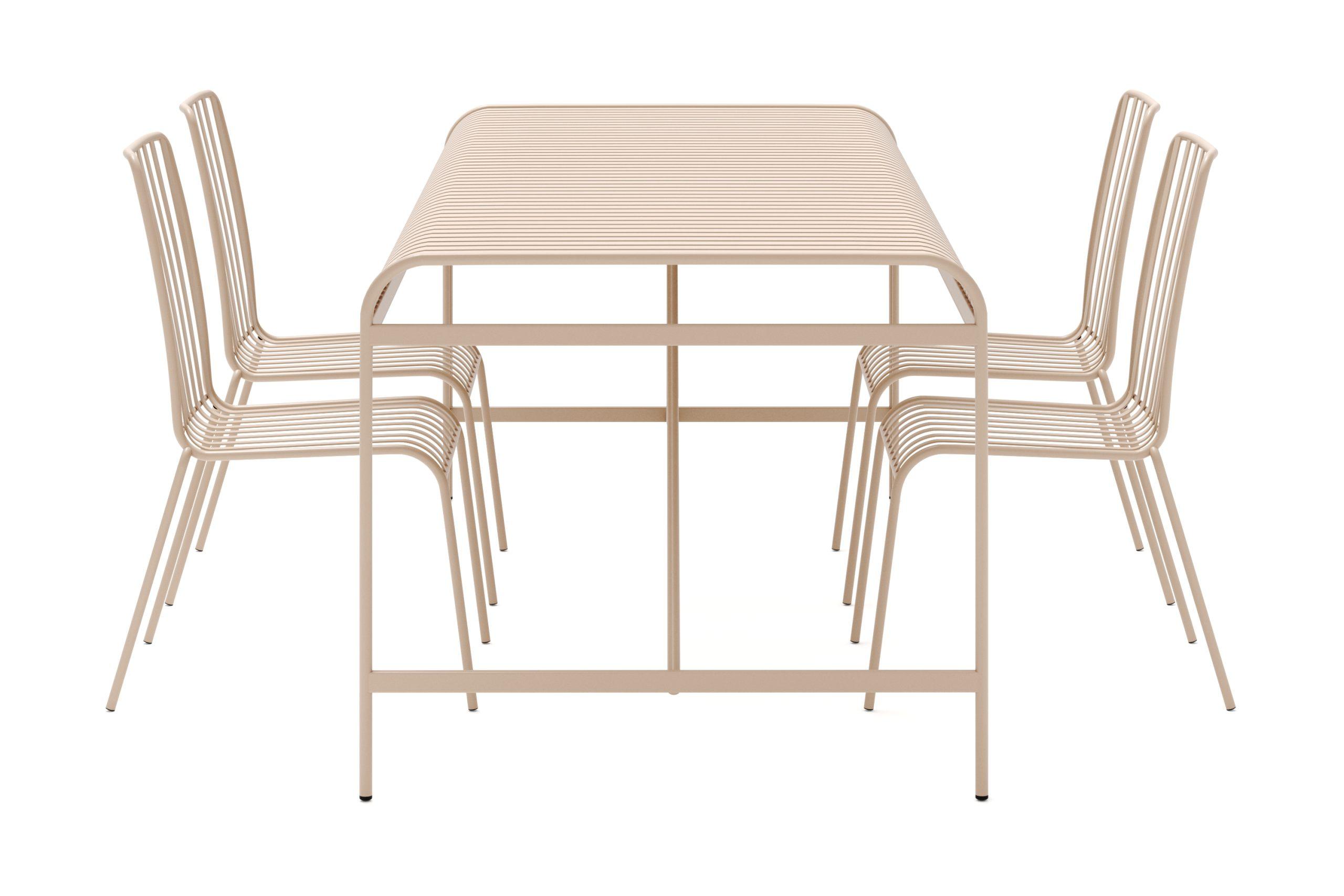 Jarva Ruokailuryhmä 200 cm ja 4 Jarva Ruokatuolia - Beige