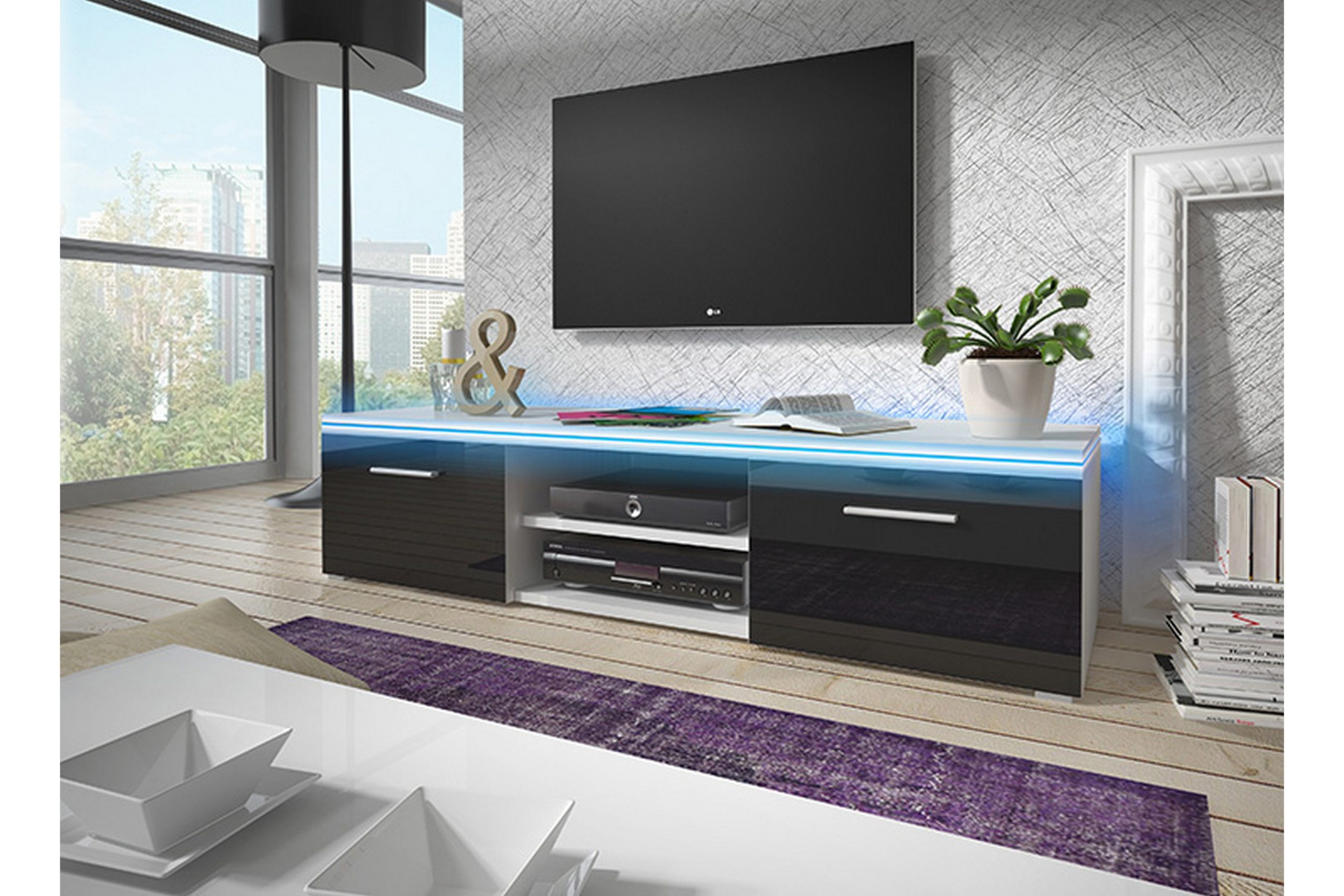TV-taso Cawthra 150 cm - Valkoinen