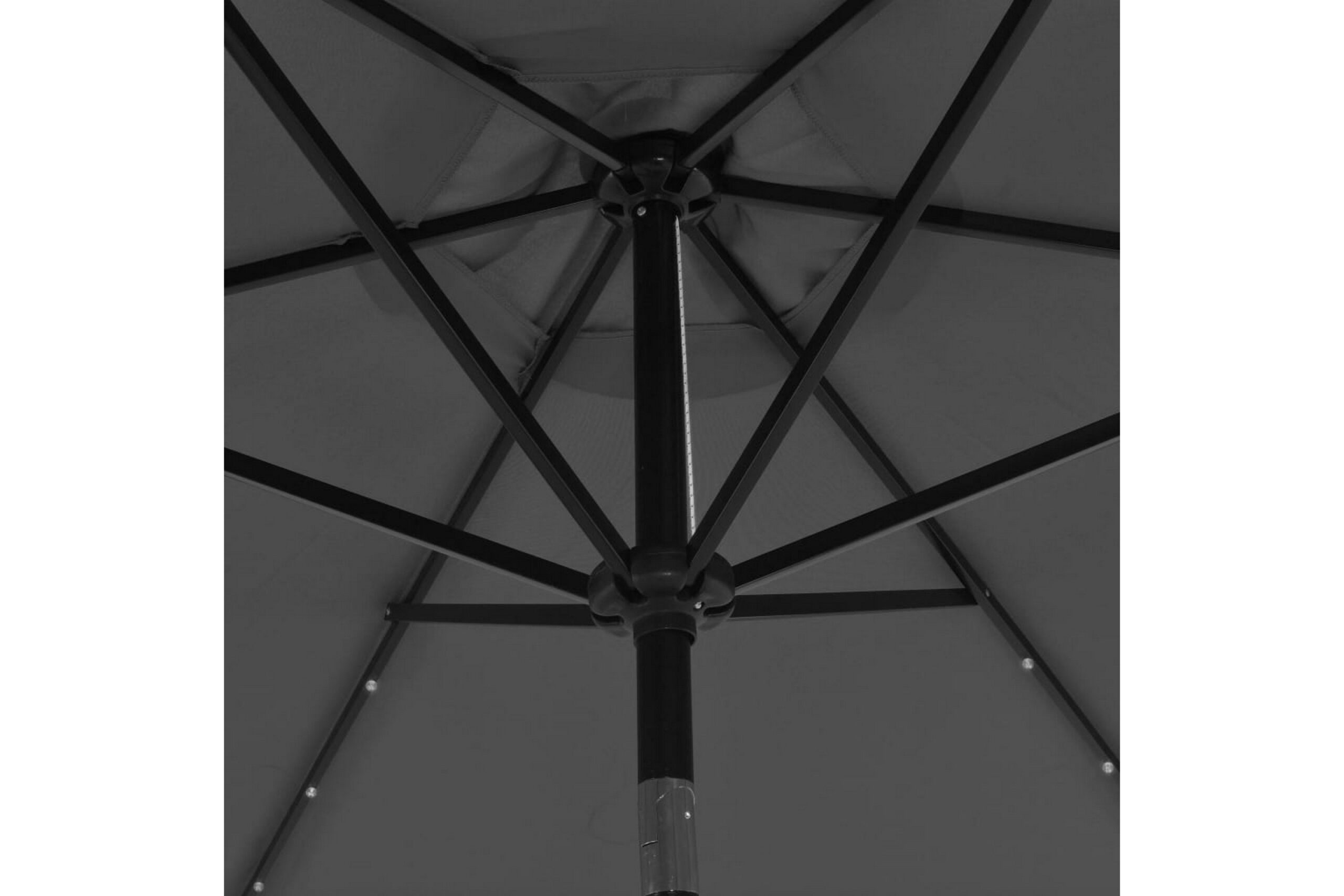 Aurinkovarjo LED-valot terästanko 300 cm antrasiitti - Antrasiitti