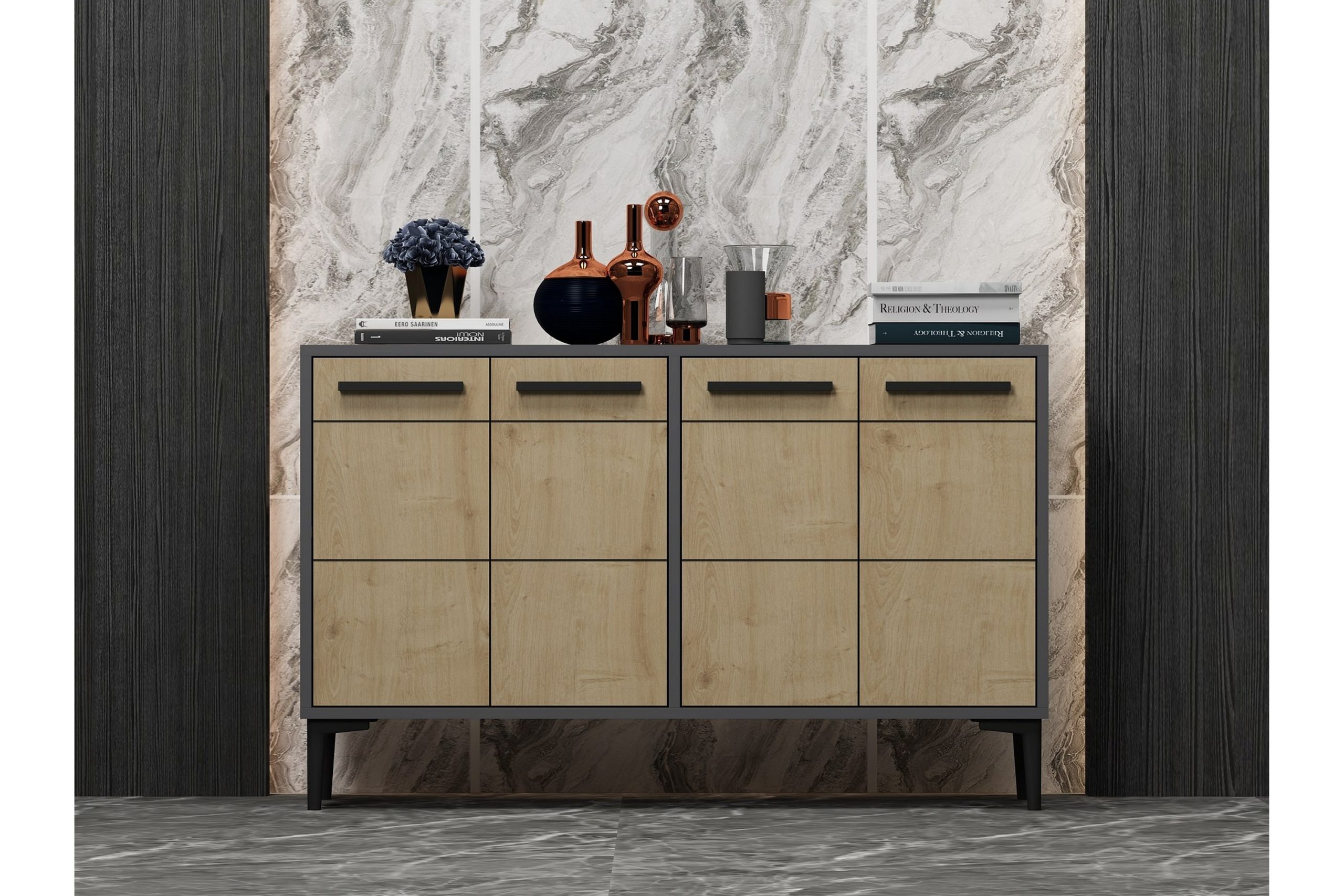 Tv-taso Stria 120 cm - Antrasiitti