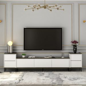 Tv-taso Imaj 260 cm - Kulta/Musta/Valkoinen
