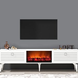 Tv-taso Mula 150 cm - Valkoinen