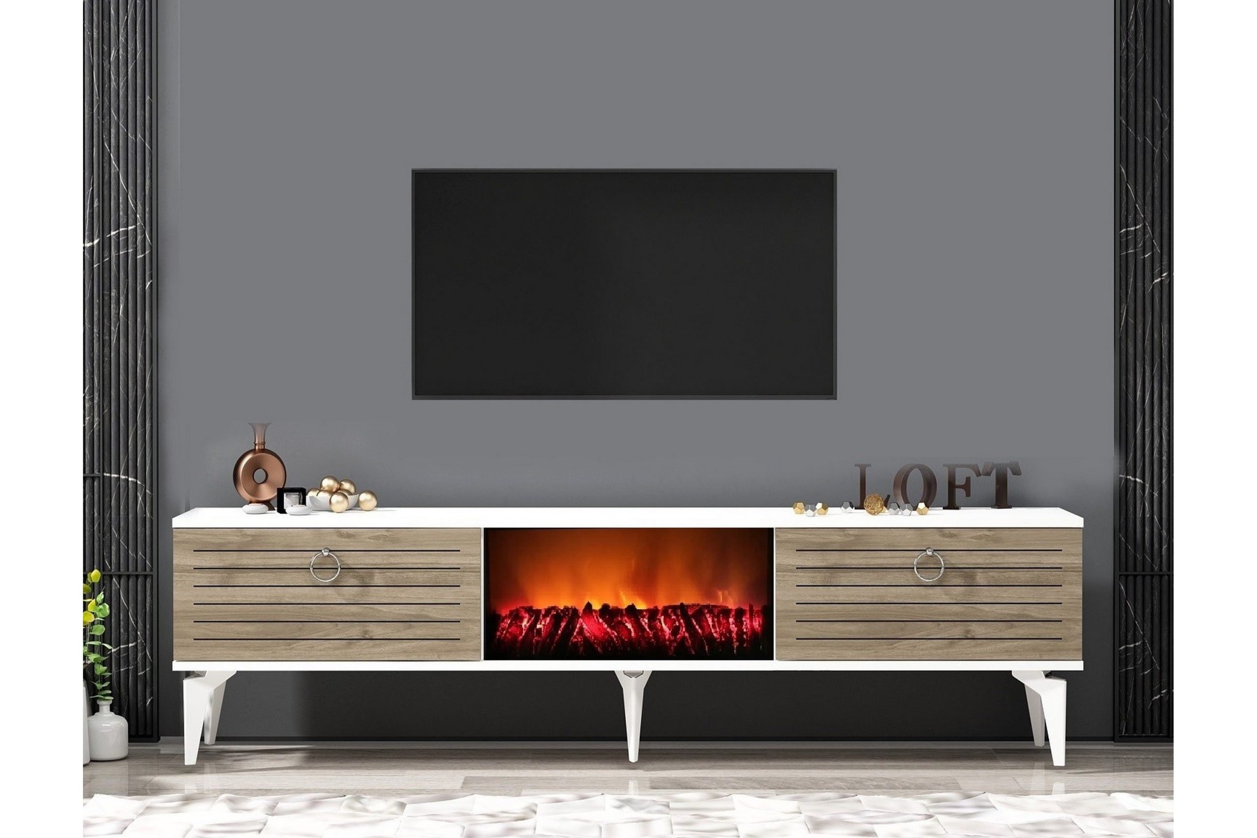 Tv-taso Mula 150 cm - Pähkinä