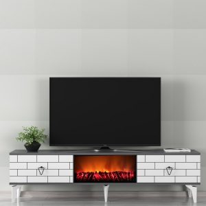 Tv-taso Mangla 150 cm - Valkoinen/Harmaa