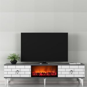 Tv-taso Mangla 150 cm - Valkoinen/Harmaa