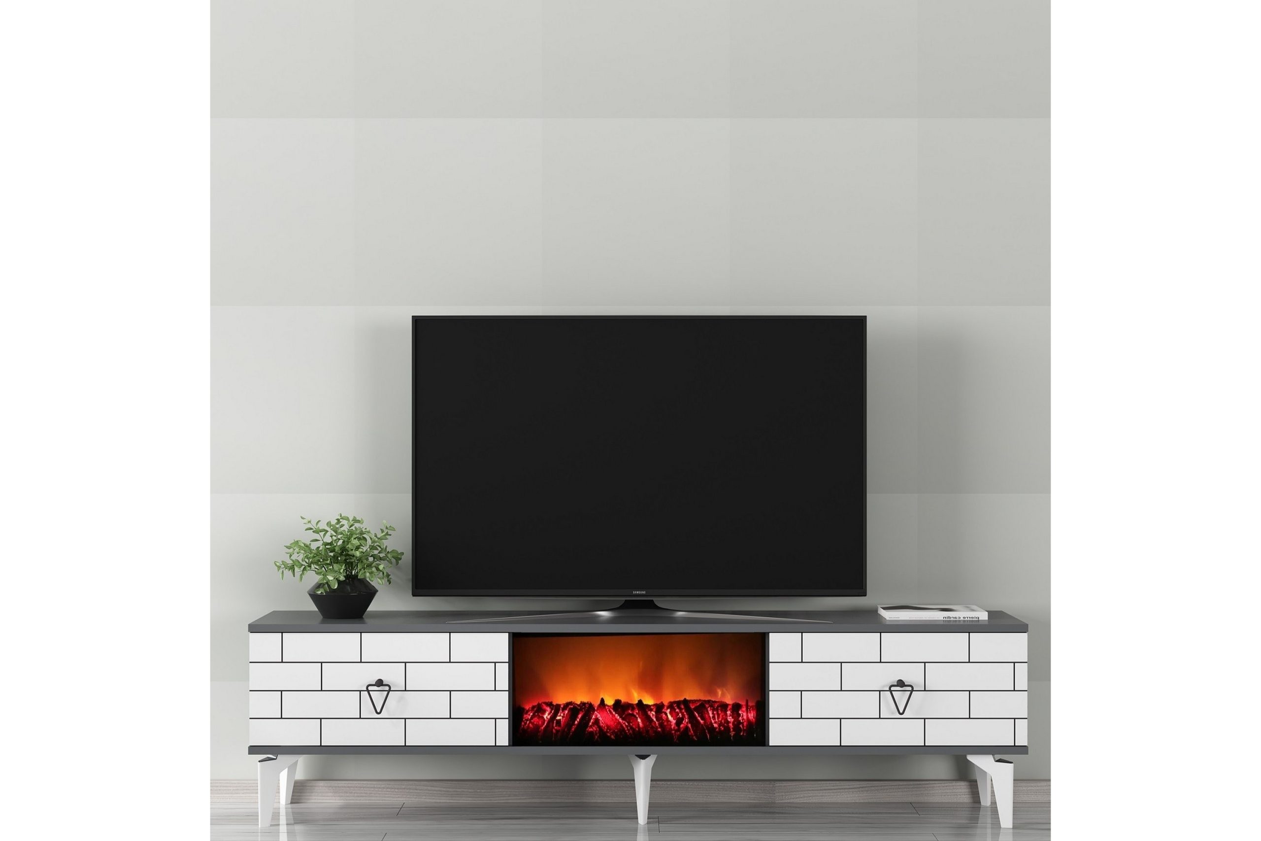 Tv-taso Mangla 150 cm - Valkoinen/Harmaa