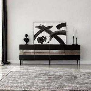 Tv-taso Haripala 180 cm - Musta
