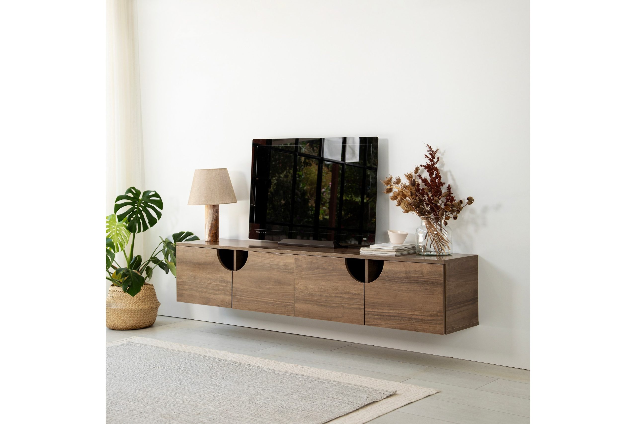 Tv-taso Grotte 180 cm - Pähkinä