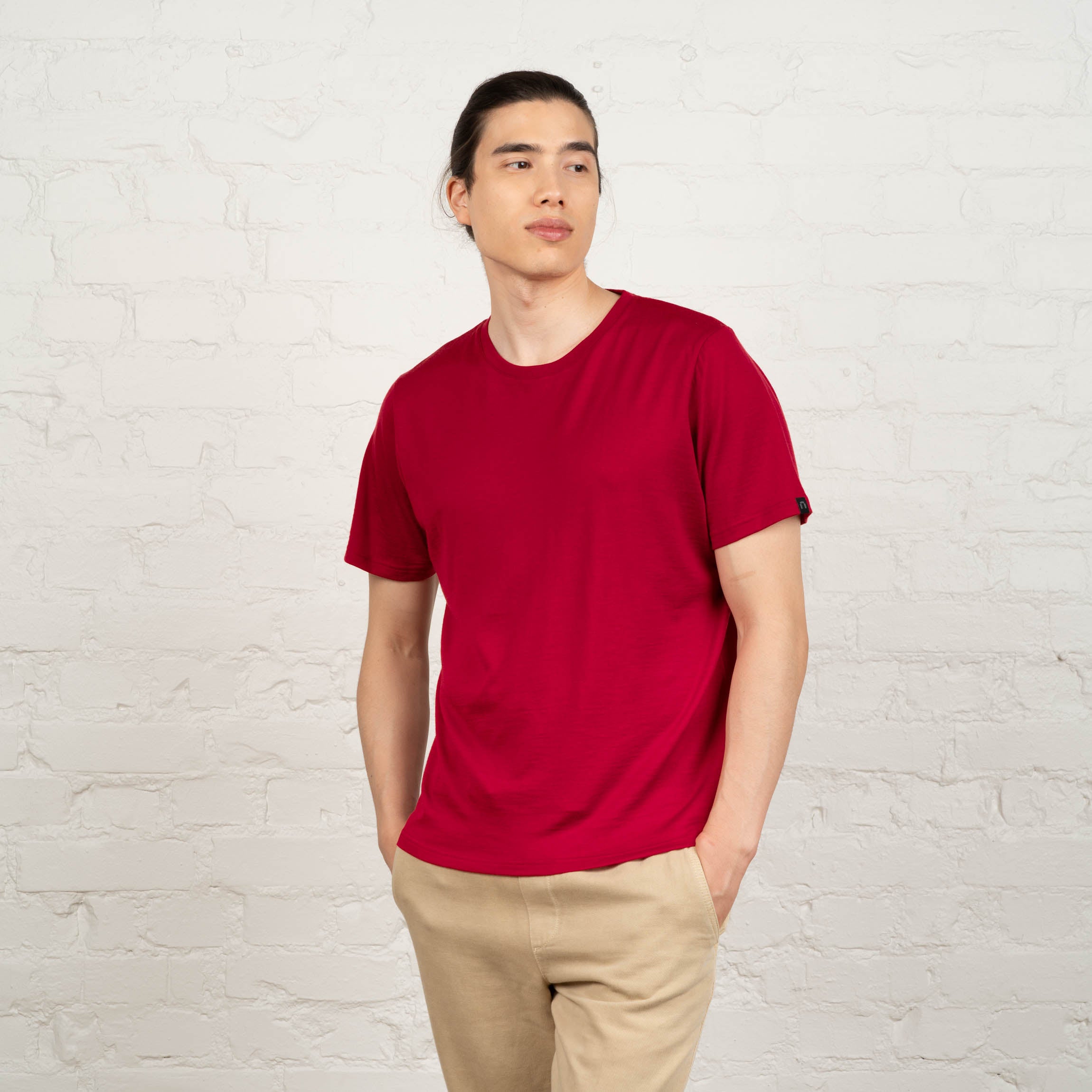 Liam merino t-paita M - karmiininpunainen