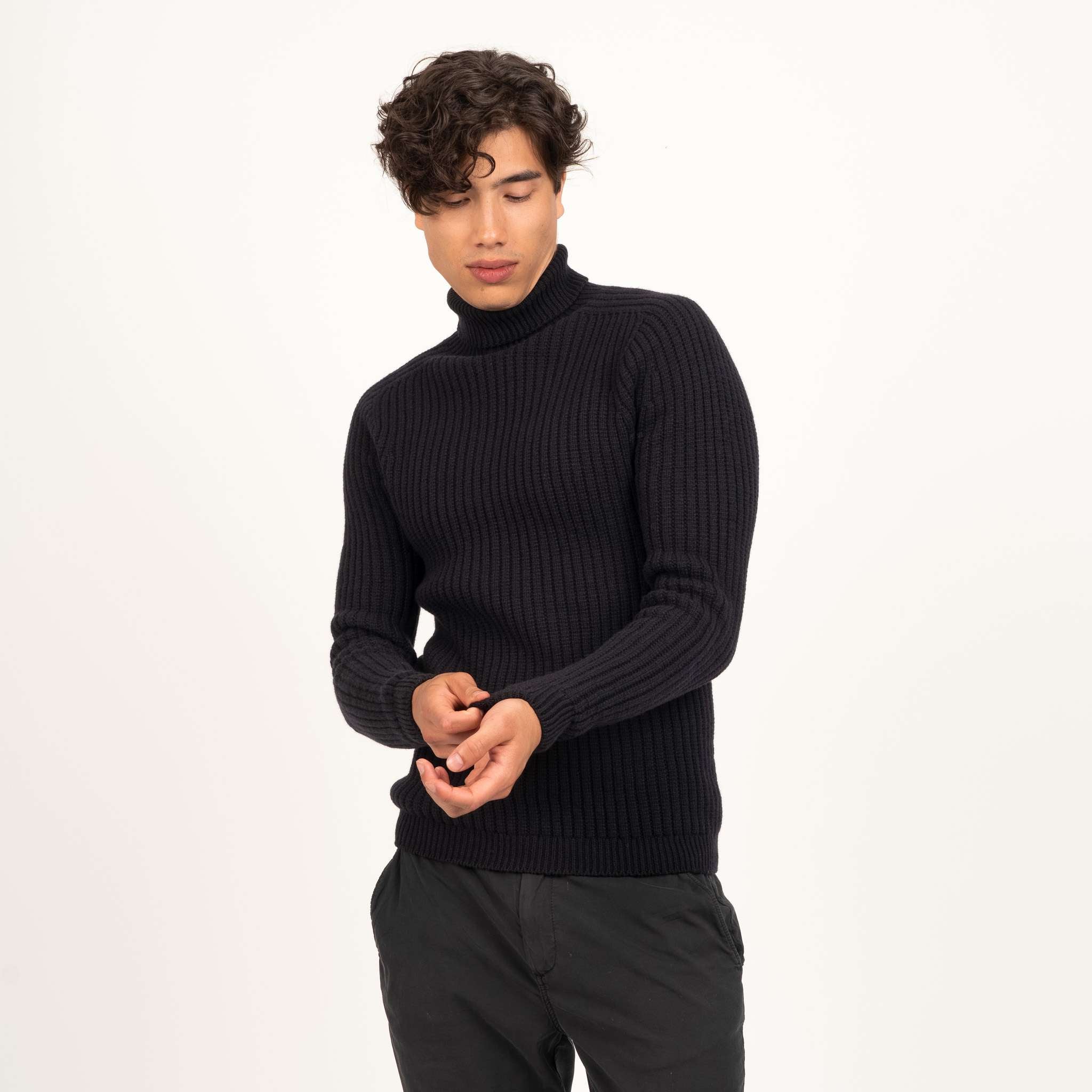 Hehku miesten merino poolopaita - hiilenmusta