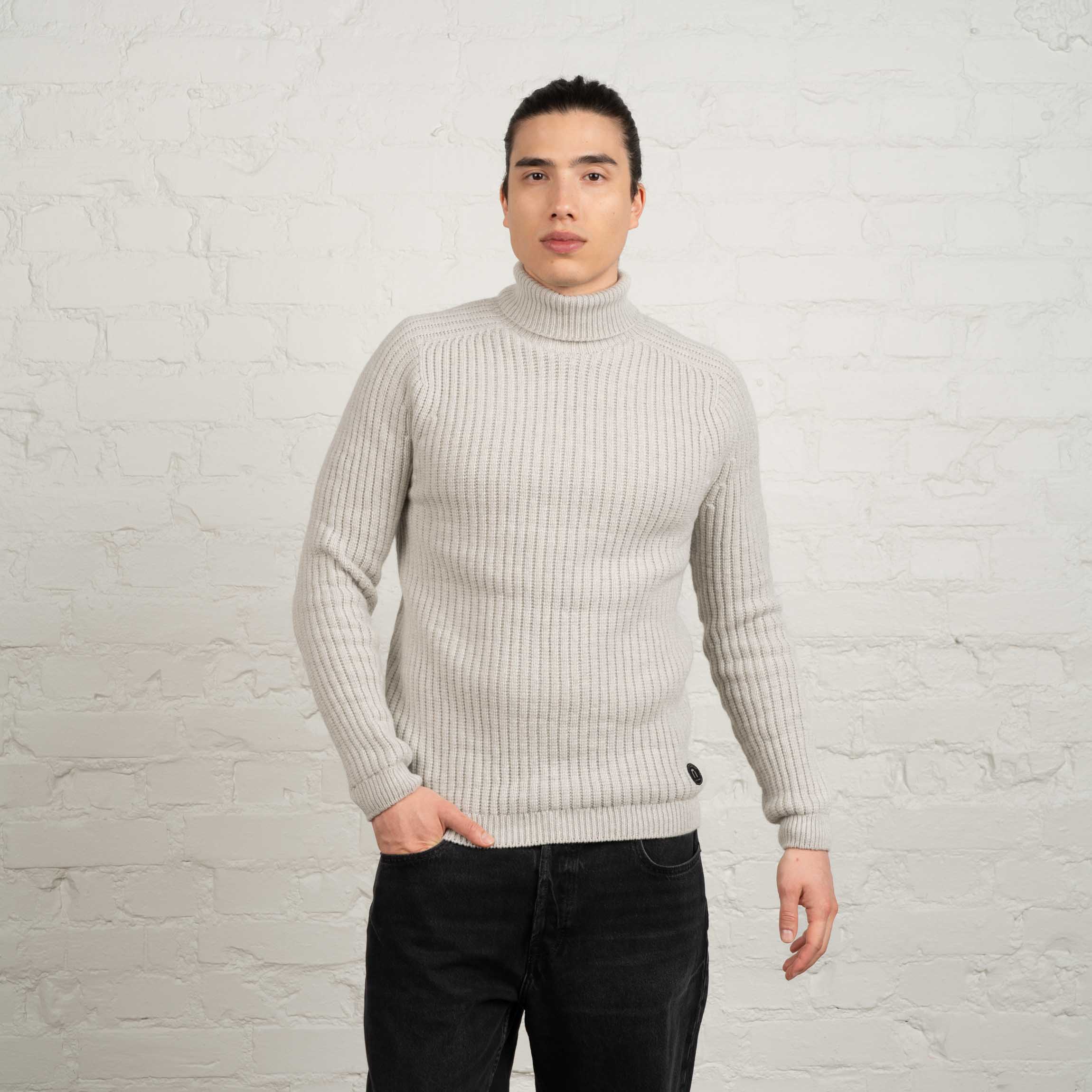 Hehku miesten merino poolopaita - puuronharmaa