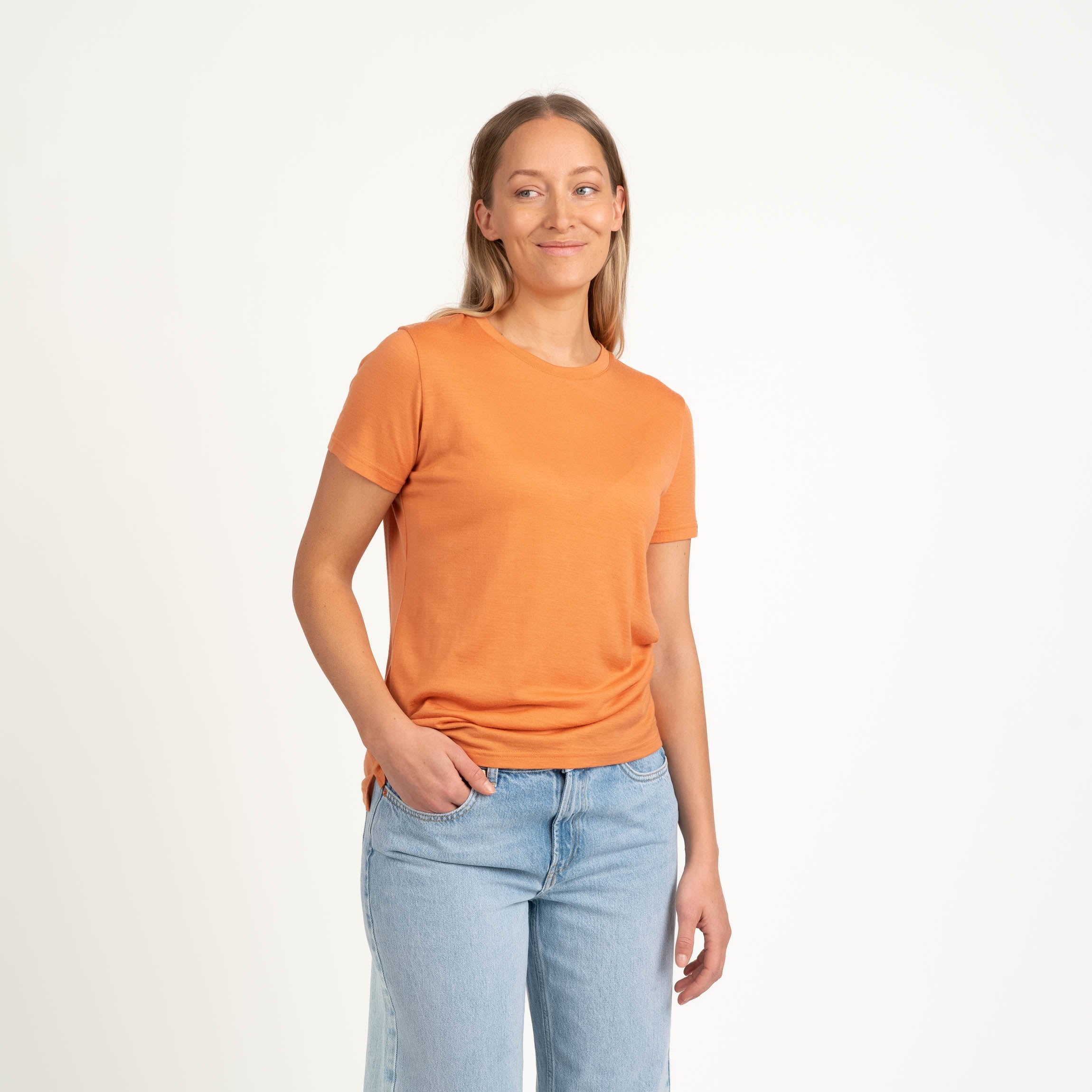 Lisa merino T-paita W - poltettu koralli
