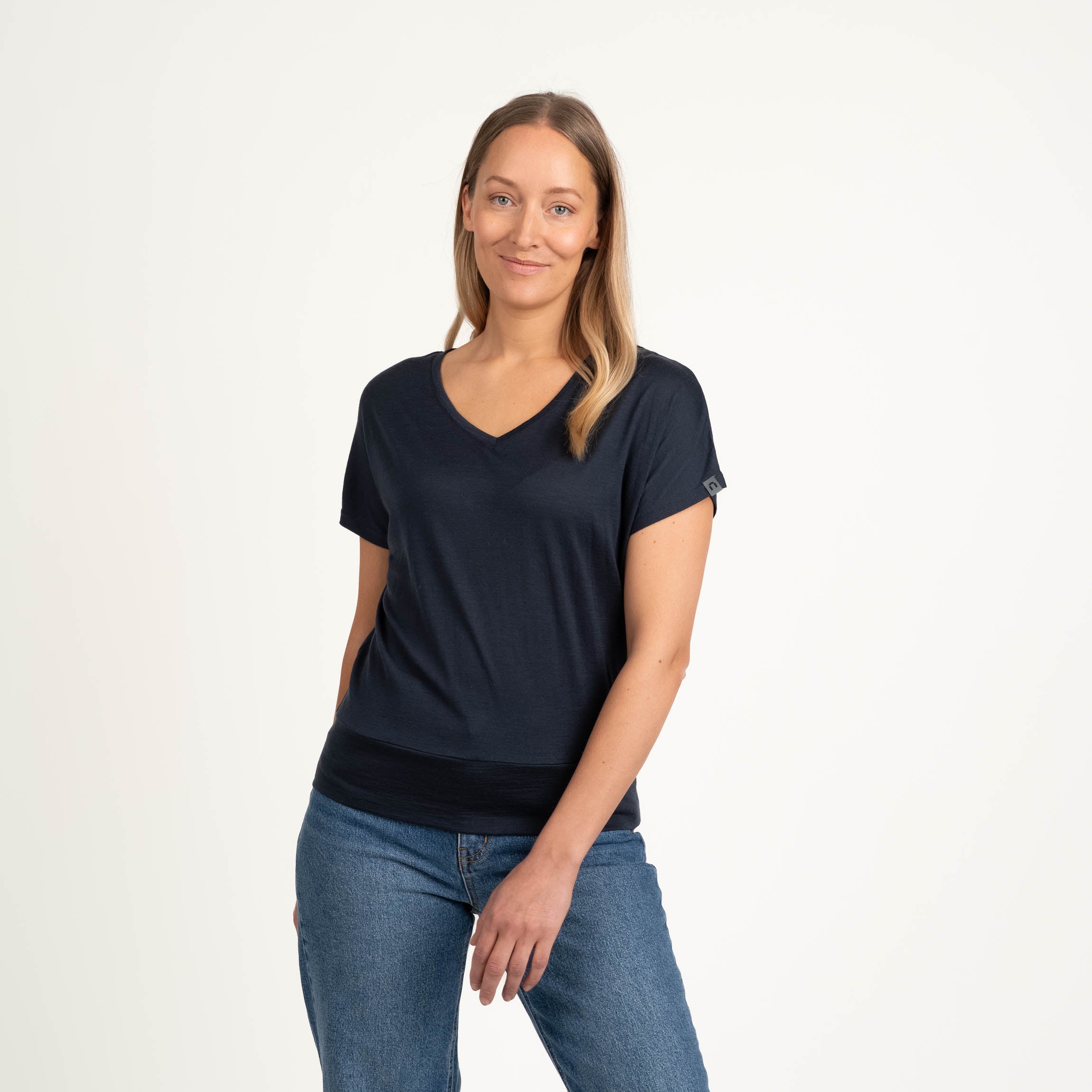 Eva merino T-paita W - indigonsininen