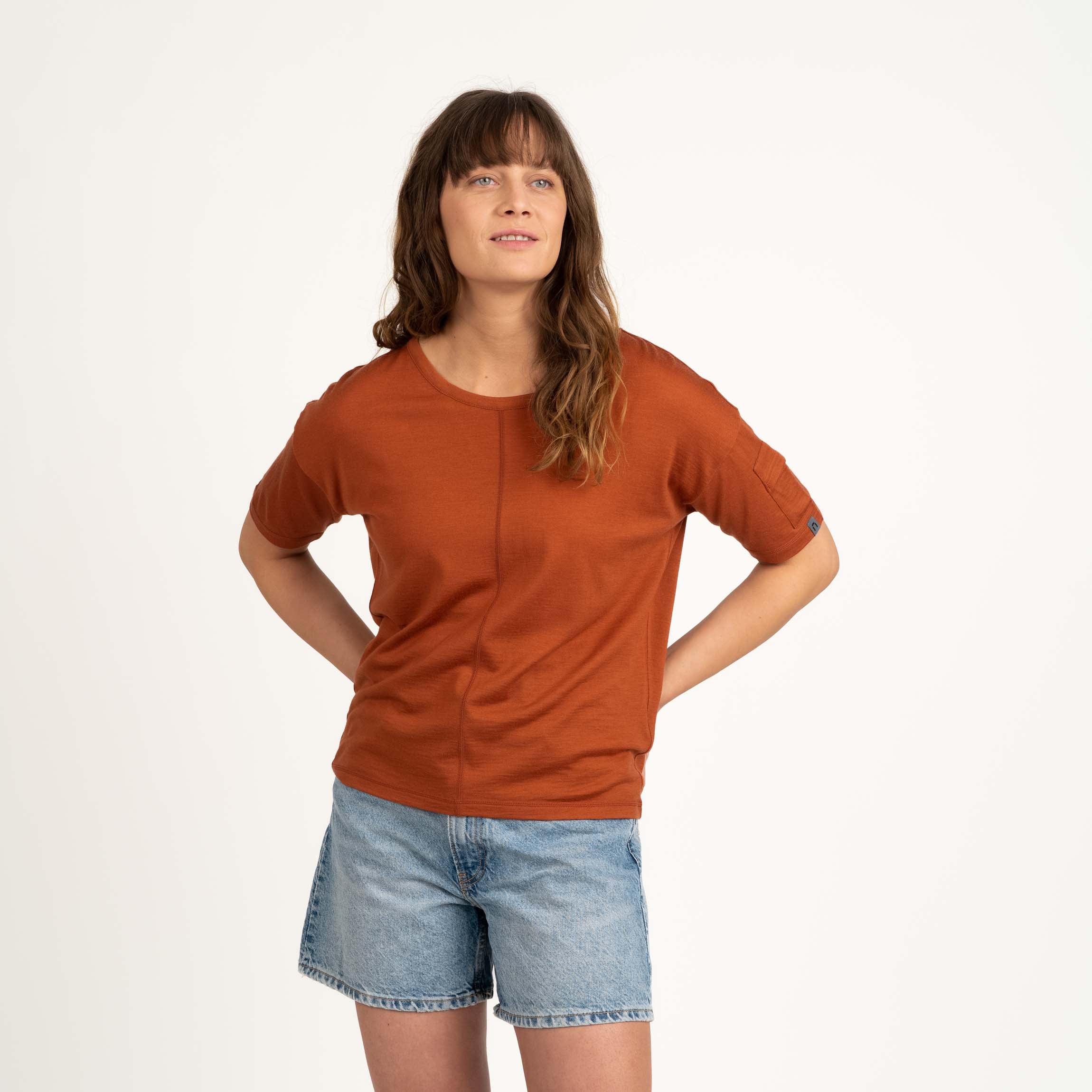 Joy merino T-paita W - poltettu umbra