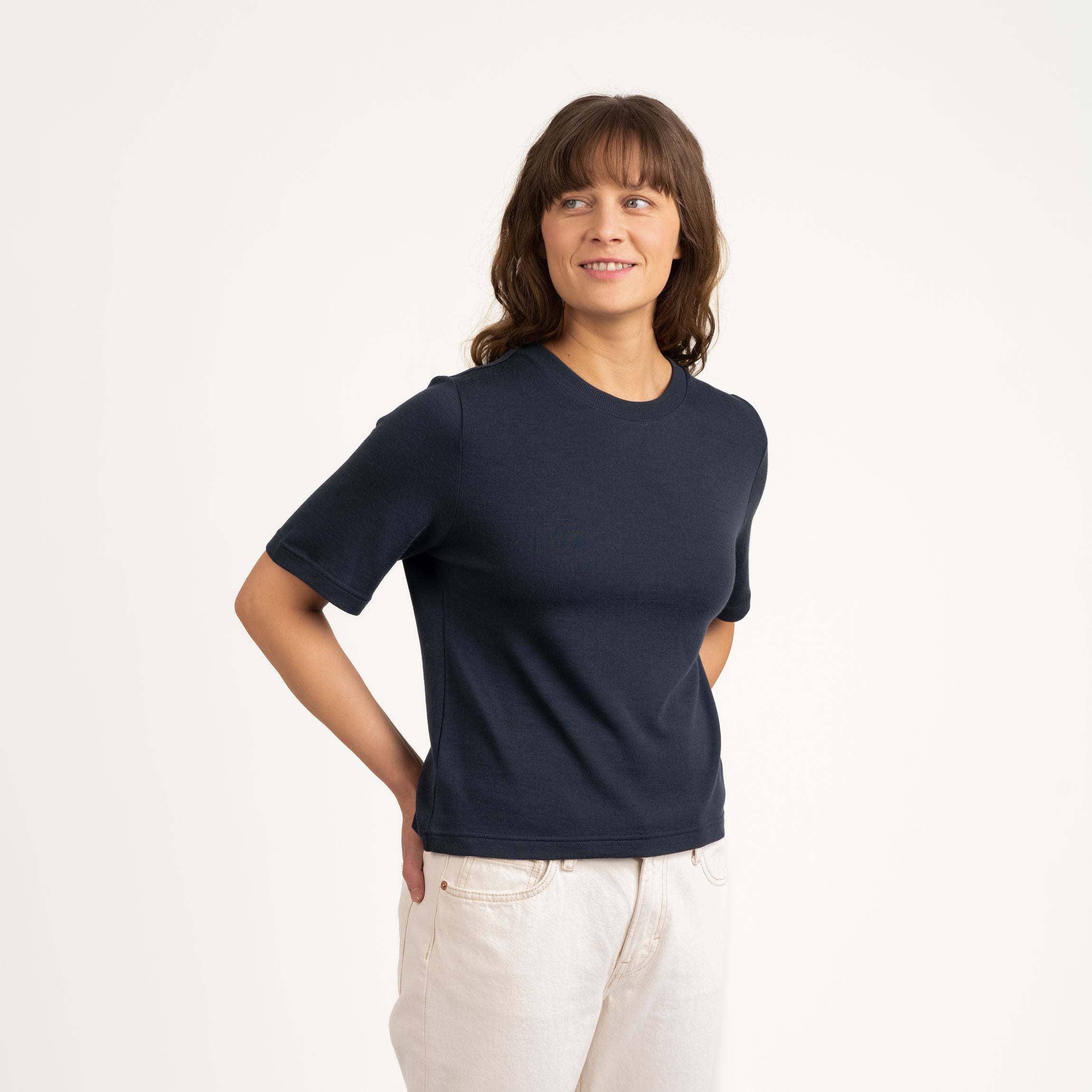Nola merino T-paita W - indigonsininen
