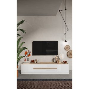Fantasy TV-taso 205x40 cm - Valkoinen/Ruskea