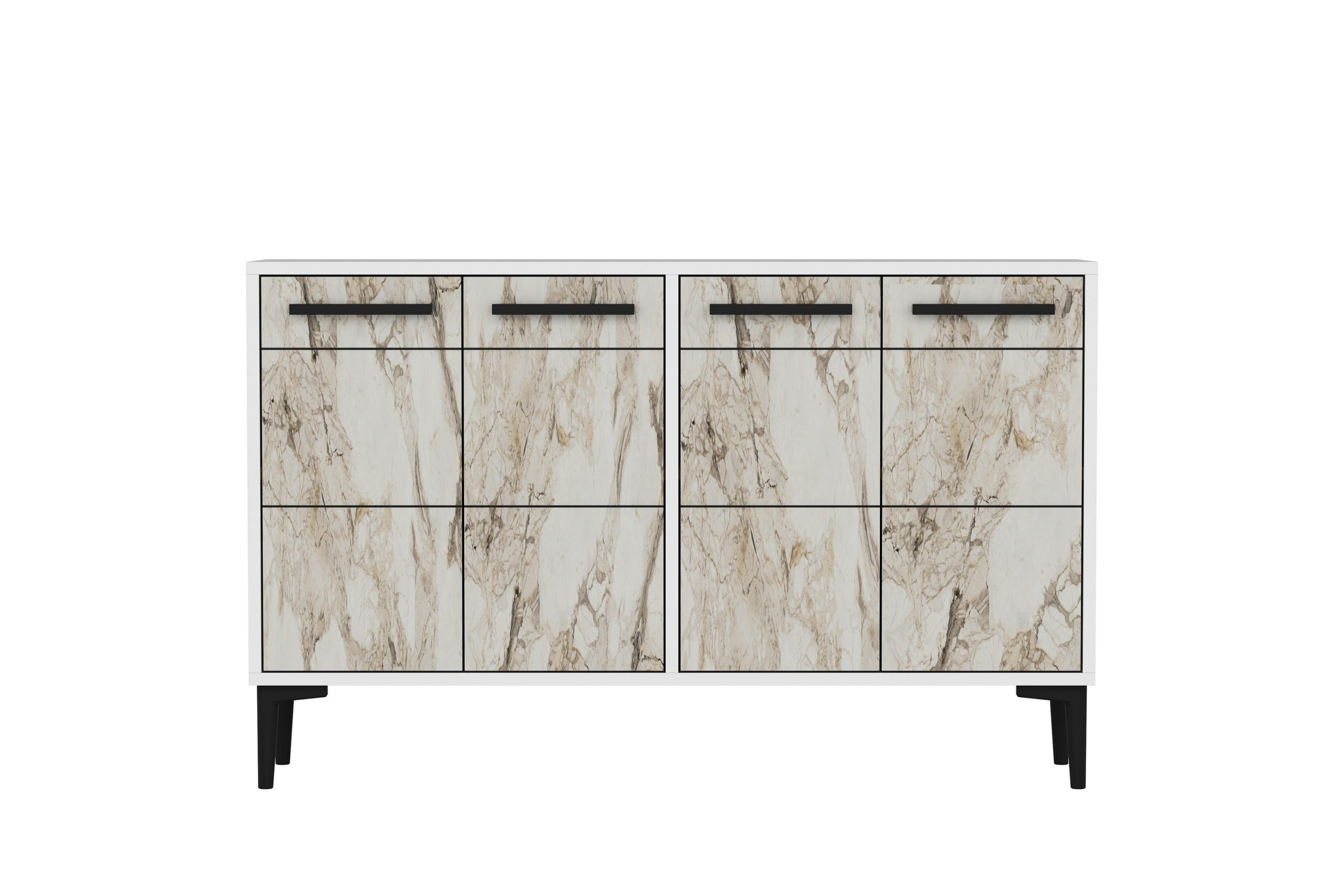 Stria Tv-taso 120 cm - Valkoinen/Marmori