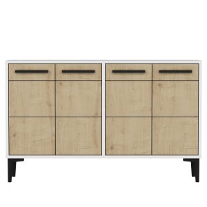 Stria Tv-taso 120 cm - Valkoinen/Tammi