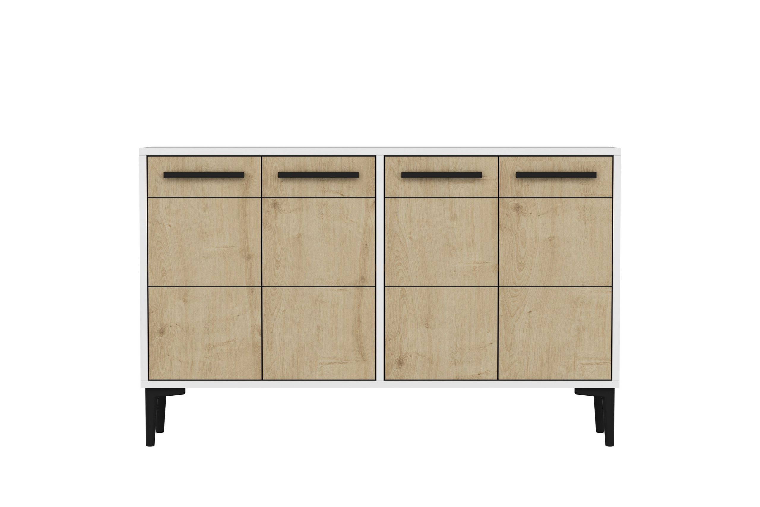 Stria Tv-taso 120 cm - Valkoinen/Tammi