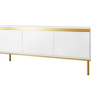 TV-taso Hollander 150 cm - Valkoinen/Kulta