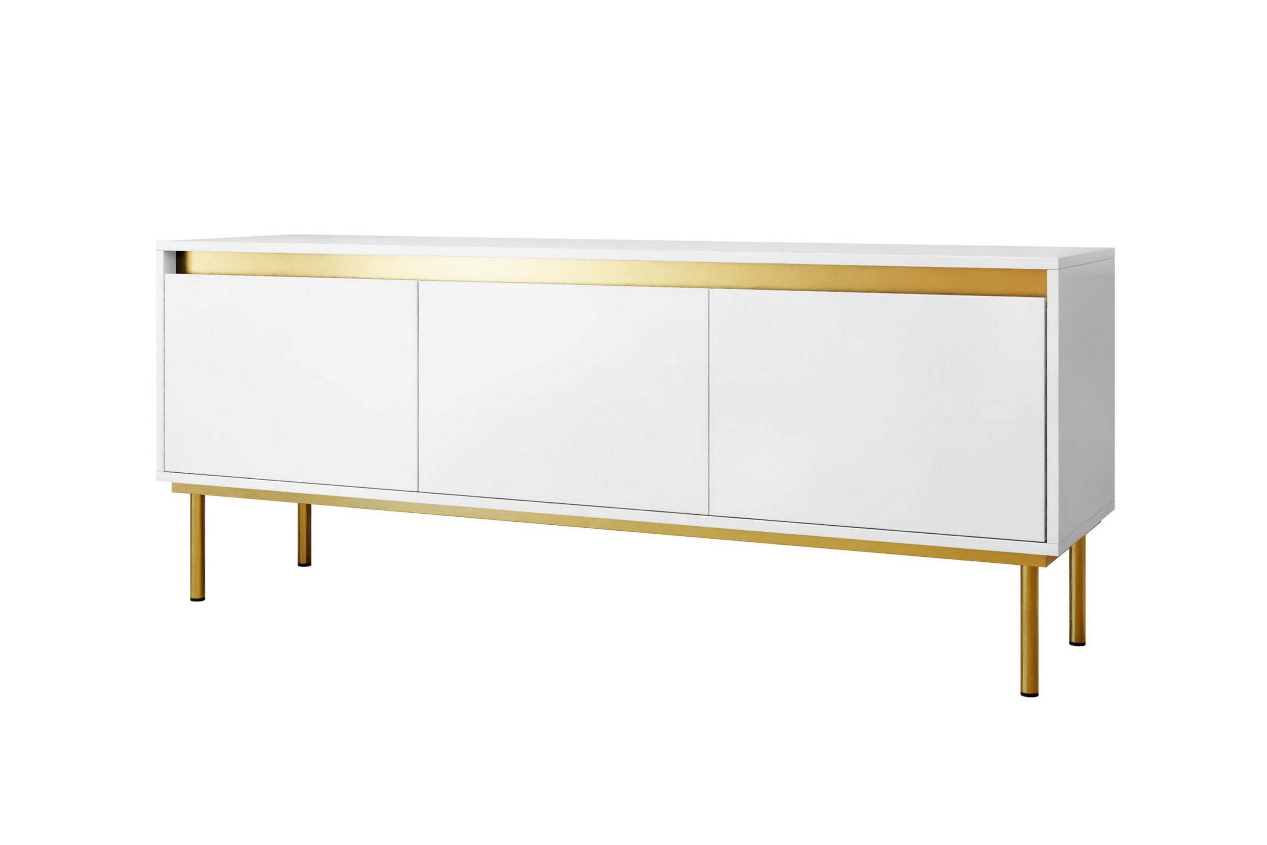 TV-taso Hollander 150 cm - Valkoinen/Kulta
