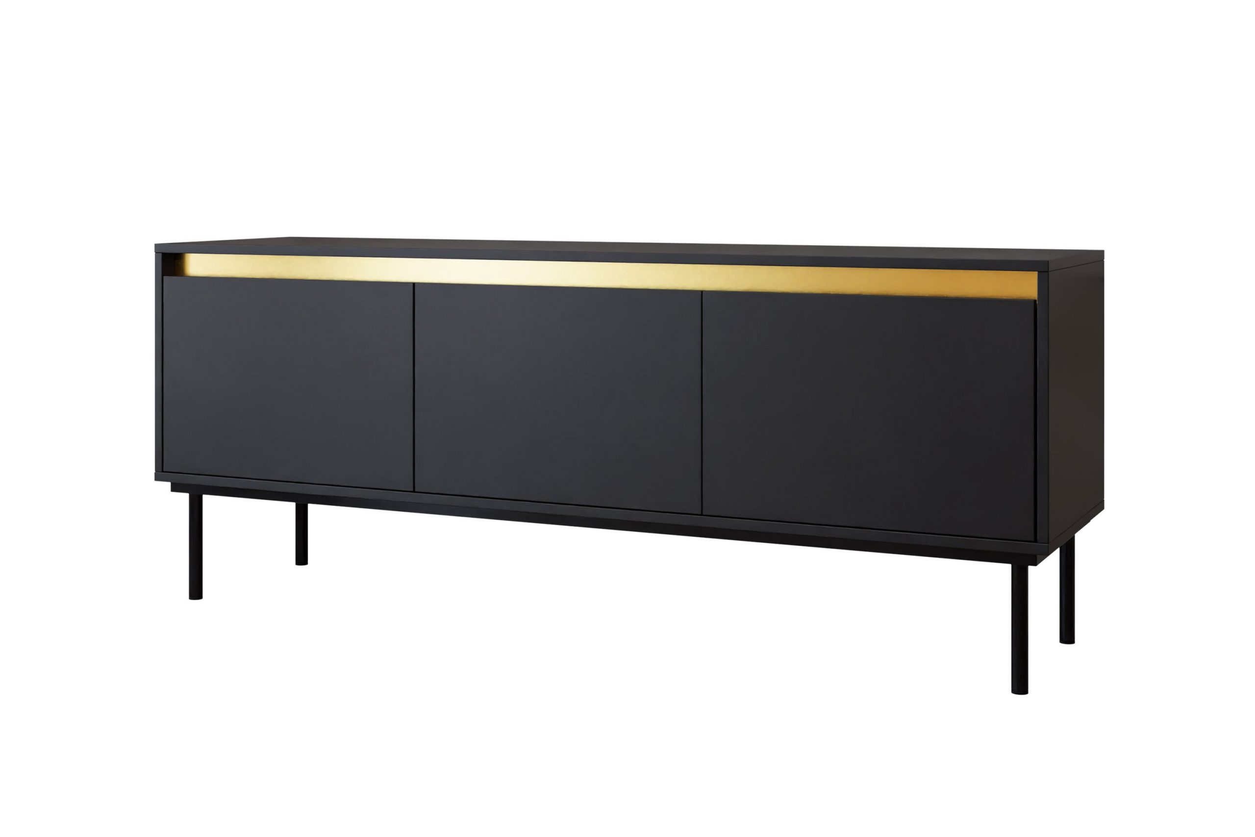 TV-taso Hollander 150 cm - Musta/Kulta