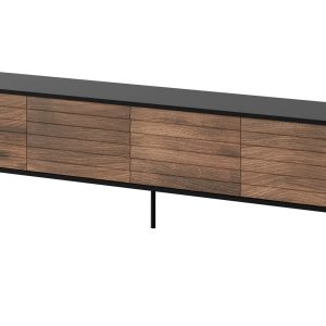 TV-taso Soublet 200 cm - Musta/Pähkinäpuu