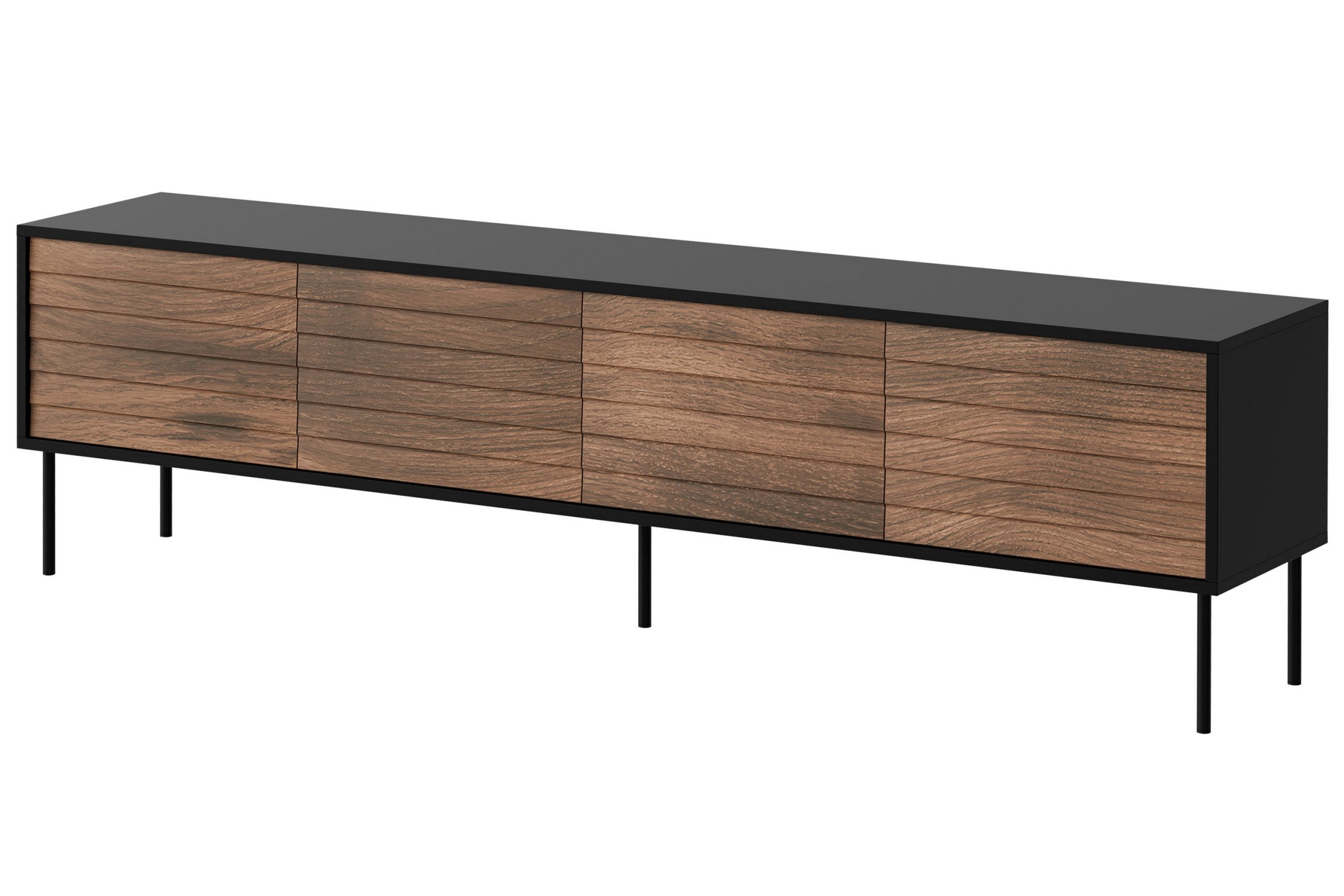 TV-taso Soublet 200 cm - Musta/Pähkinäpuu