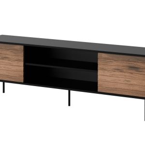 Tv-taso Soublet 180 cm - Musta/Pähkinäpuu