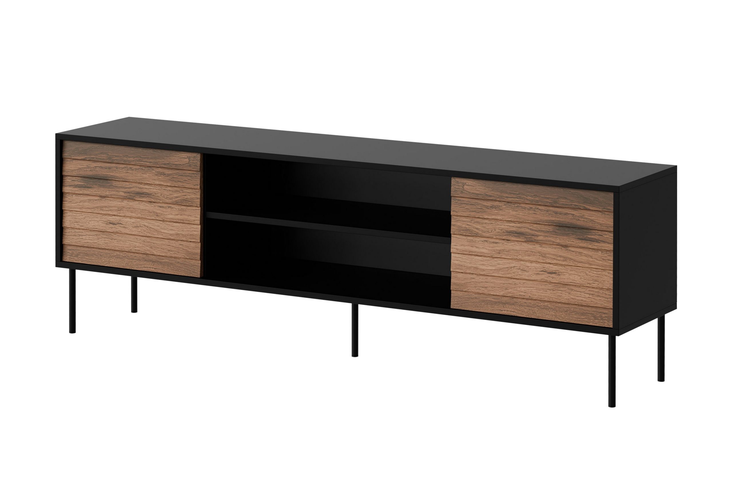Tv-taso Soublet 180 cm - Musta/Pähkinäpuu