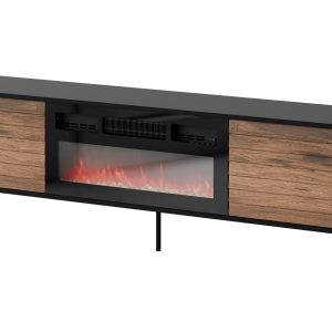 Tv-taso Soublet 180 cm - Musta/Pähkinäpuu