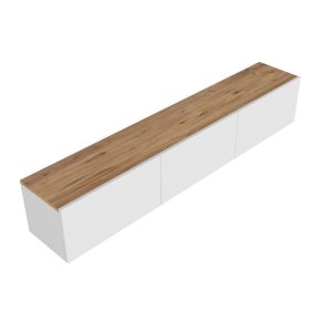 West Tv-taso 150 cm - Valkoinen/Ruskea