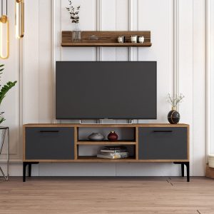 Holter Tv-taso 140 cm - Pähkinäpuu/Antrasiitti