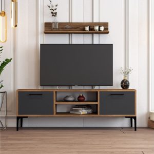 Holter Tv-taso 140 cm - Pähkinäpuu/Antrasiitti