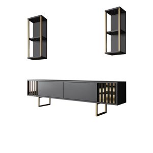 Masatomo Tv-taso 180 cm - Antrasiitti/Musta