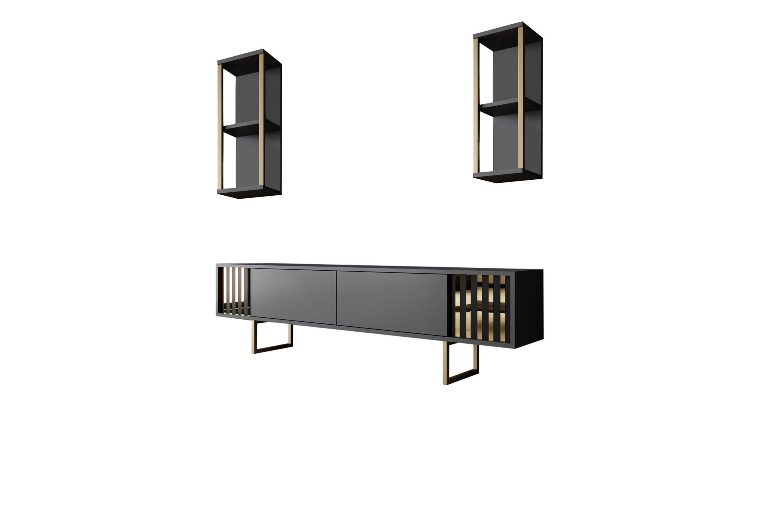 Masatomo Tv-taso 180 cm - Antrasiitti/Musta