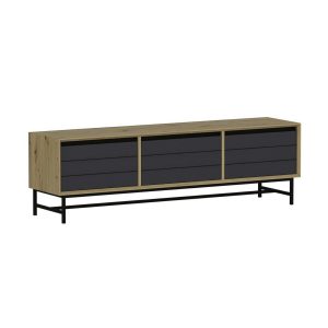Lerbeck Tv-taso 35 cm - Antrasiitti/Musta