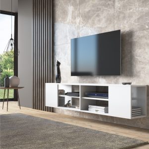 Elspet Tv-taso 180 cm - Valkoinen