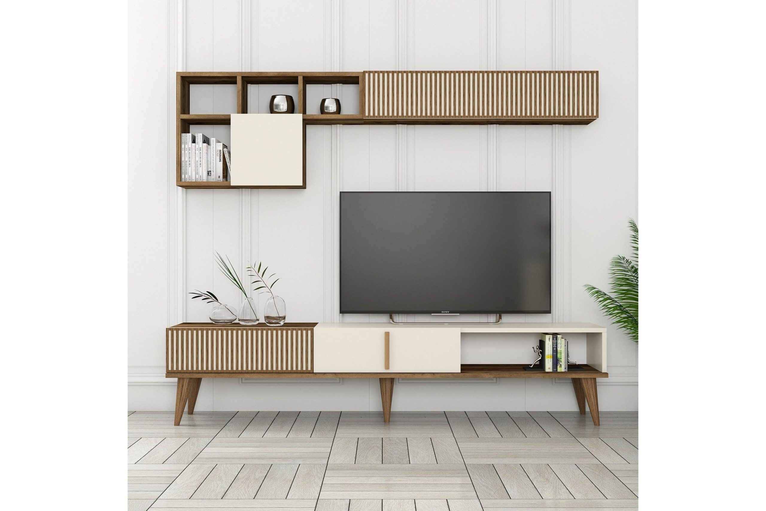 Lissione Tv-taso 180 cm - Pähkinäpuu/Kerma