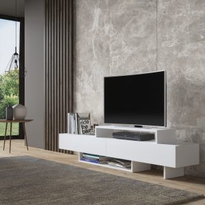 Elspet Tv-taso 180 cm - Valkoinen