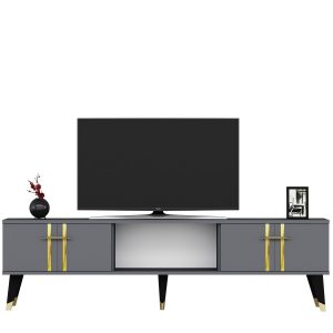 Harsum Tv-taso 150 cm - Antrasiitti/Kulta