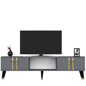 Harsum Tv-taso 150 cm - Antrasiitti/Kulta