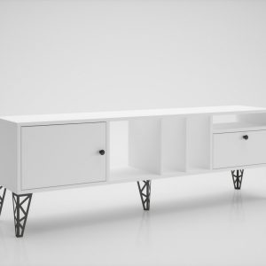 Elspet Tv-taso 160 cm - Valkoinen