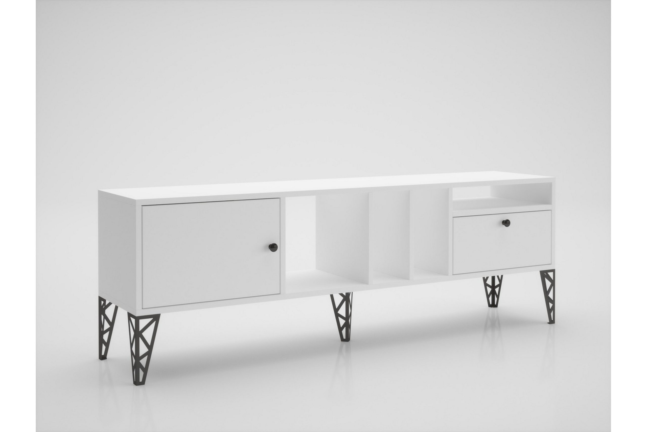 Elspet Tv-taso 160 cm - Valkoinen