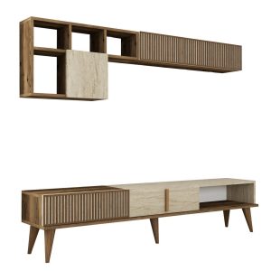 Lissione Tv-taso 180 cm - Pähkinäpuu/Beige