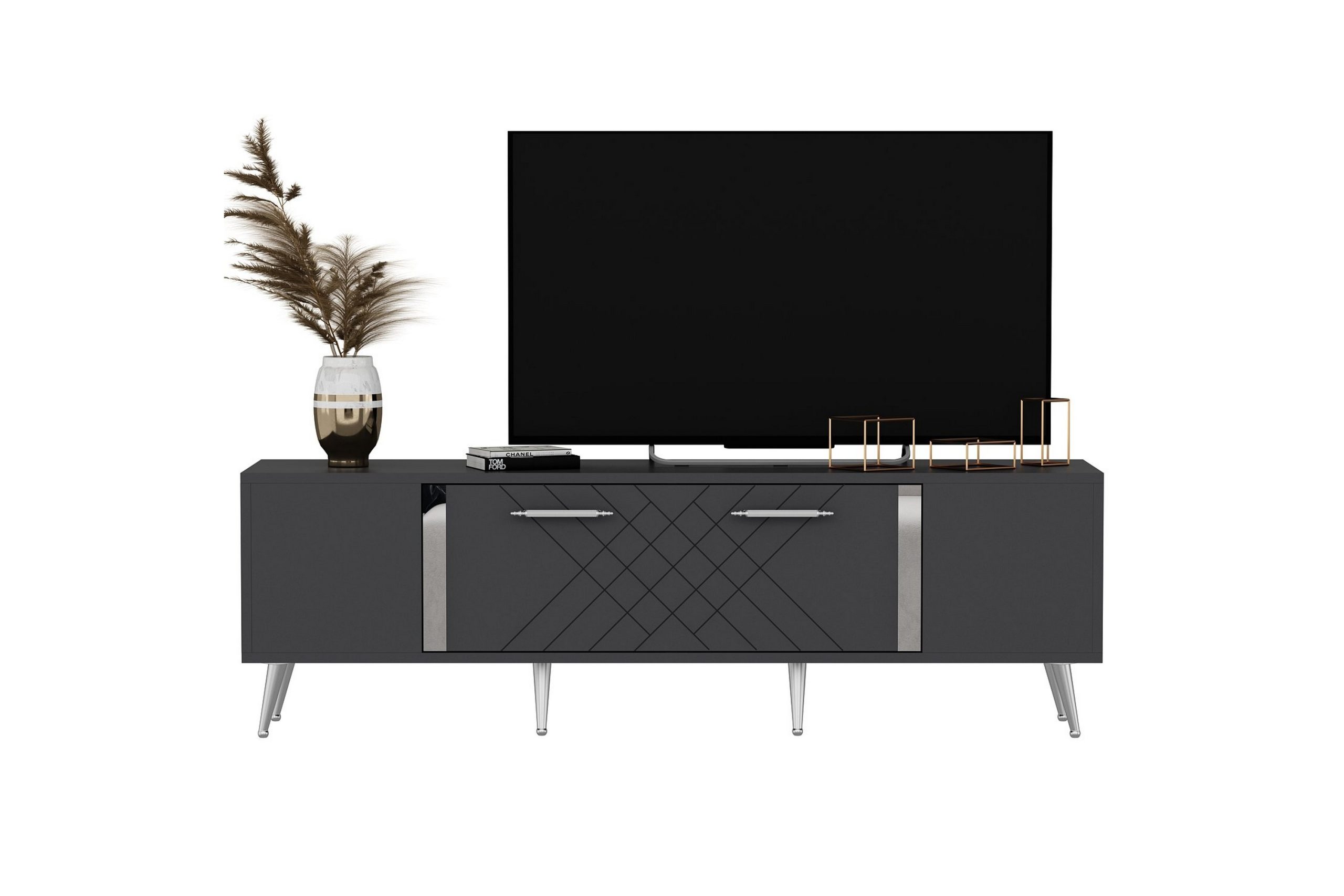 Detas Tv-taso 150 cm - Antrasiitti/Hopea