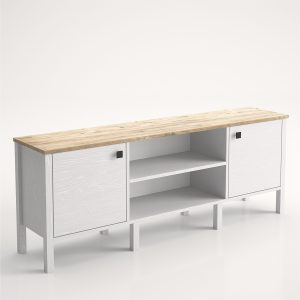 Elspet Tv-taso 160 cm - Ruskea/Valkoinen