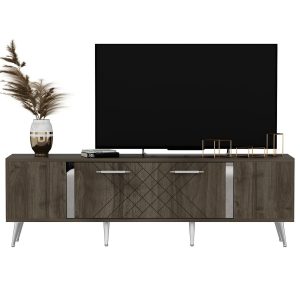 Detas Tv-taso 150 cm - Pähkinäpuu/Hopea