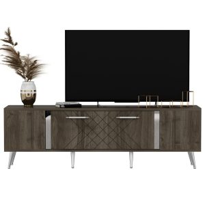 Detas Tv-taso 150 cm - Pähkinäpuu/Hopea