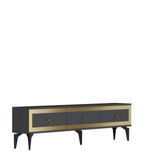 Ponny Tv-taso 180 cm - Antrasiitti/Kulta